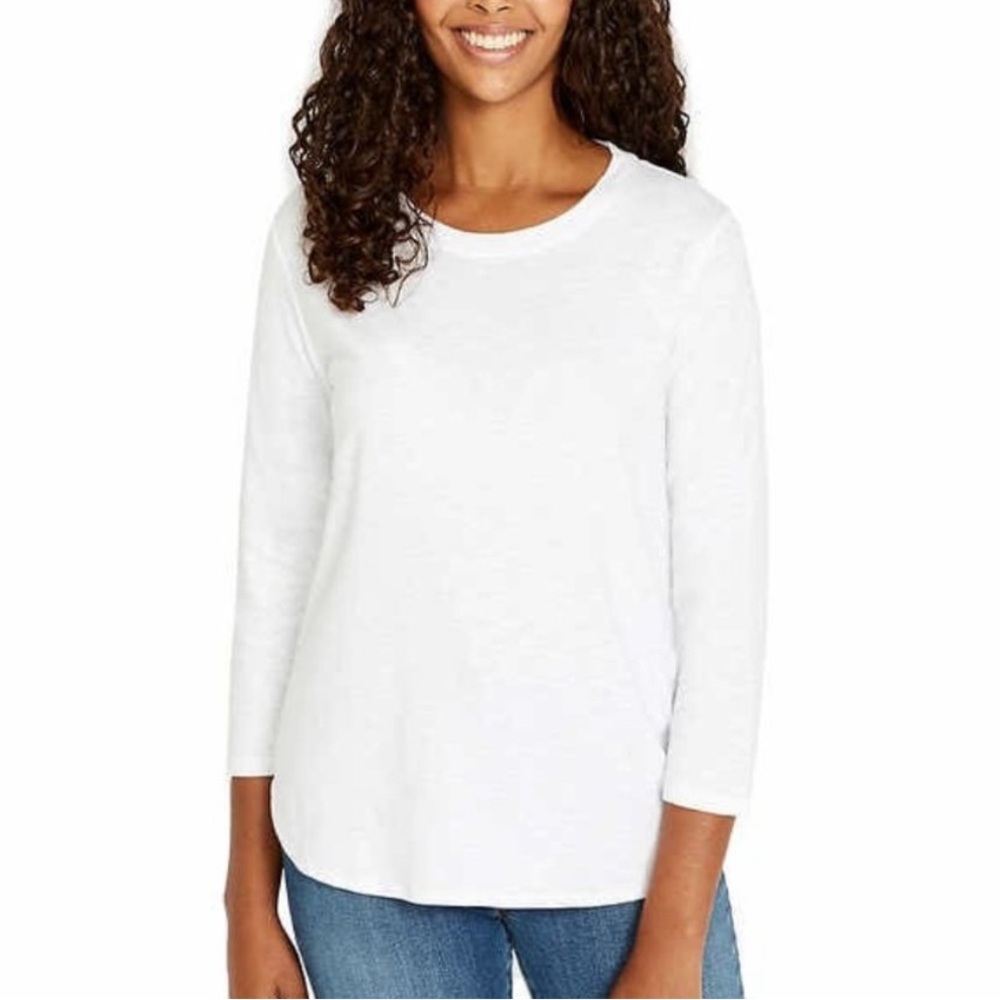 Kirkland Signature Women's 3/4 Sleeve Slub T-shirt